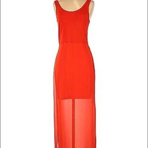 Vince Camuto orange maxi dress size small
